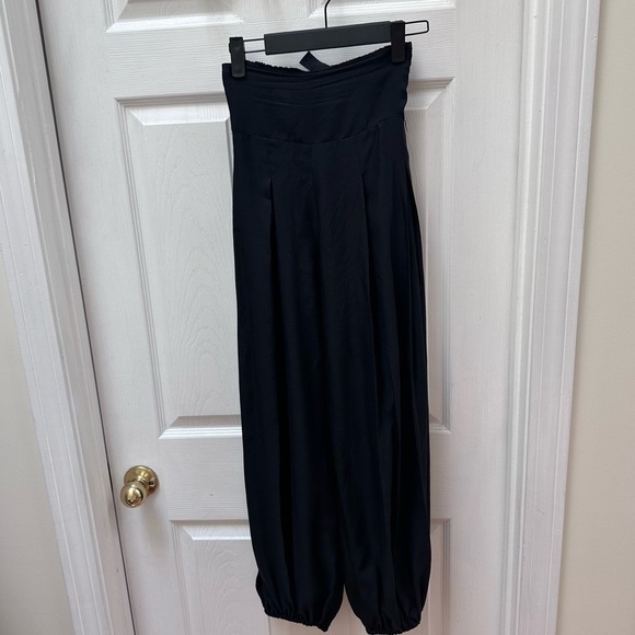 Nili Lotan black high rise wide leg jogger pants - Picture 1 of 7